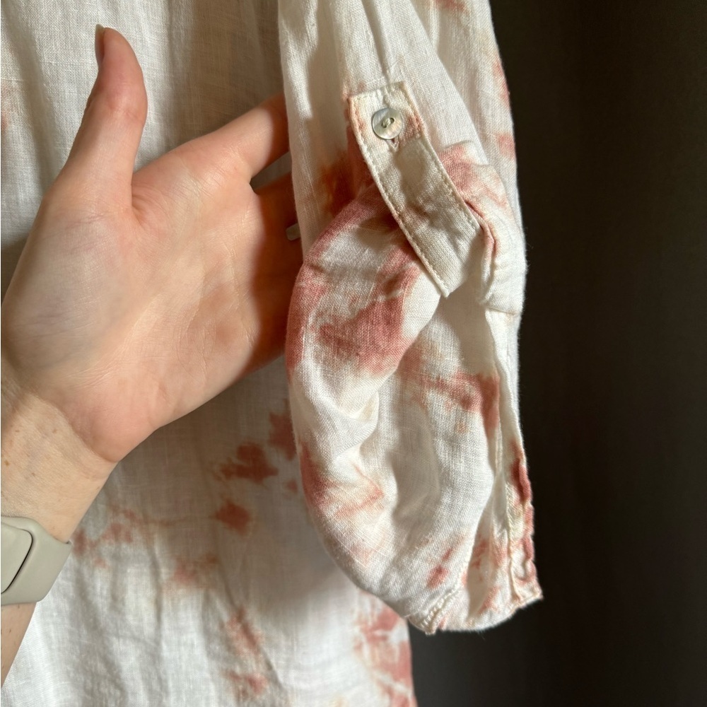 Tiedye Button Down Shirt w/ Cuffs - Picture 2 of 3